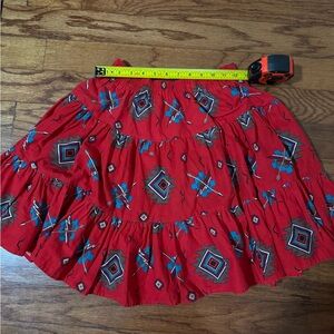 America America Vintage Red‎ Patterned Women's Skirt